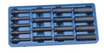 Genius 1/2in. Drive 17 Piece Thin Wall Deep Impact Socket Set 12pt Metric 8 - 24mm